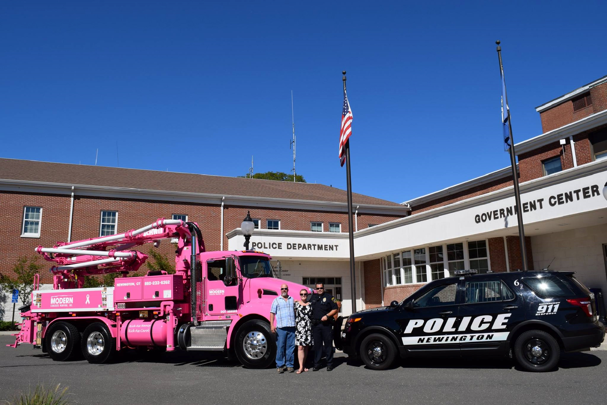 Modern Concrete Pumping, Inc., Pink Concrete Pump, Breast Cancer Awareness