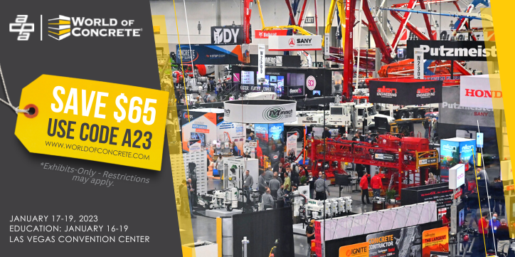 World of Concrete 2023: January 17-19 - Save with CODE A23