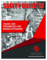 Safety Bulletin: Crane Use Prohibited for Boom Extension